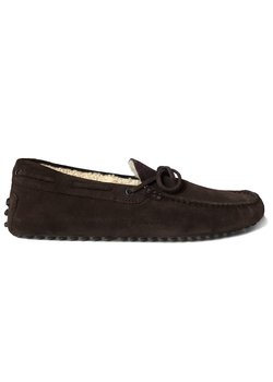 Tods Gommino Shearling-Lined Suede Driving Shoes Lace Loafers UK7.5/US8-8.5