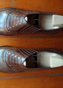 Hand Made Lazy Man Full Brogue Oxford Shoes (Anthony Cleverley Churchill style)
