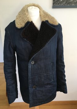 MAKE ME AN OFFER - Chapal Morrison jacket shearling & denim M (fits L) Excellent