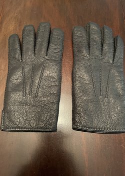 Paul Stuart Peccary Leather Hand Sewn Gloves M EUC