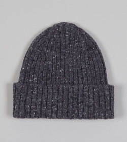 ***SOLD*** Drake's Dark Grey Donegal Ribbed Watch Cap Beanie