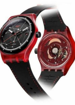 SOLD SWATCH SUTR400 Sistem51 42mm Polycarbonate Automatic Watch - Red - New - Unworn