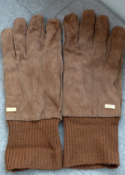 LES COPAINS Suede Brown Gloves