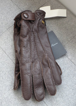 New With Tags LES COPAINS Brown Leather Gloves
