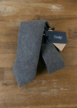 DRAKE'S of London gray pure cashmere tie authentic - NWT