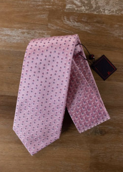 ISAIA Napoli 7-fold pink silk tie authentic - NWT