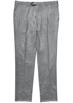 Rota Single-Pleat Wool Flannel Pants Light Gray IT54/38