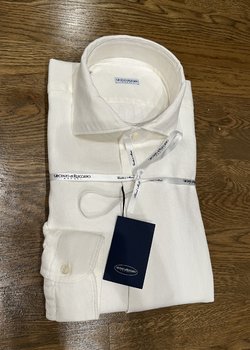[SOLD] NWT Vincenzo di Ruggiero Napoli Off-White Solid Shirt - 42(16.5) Size
