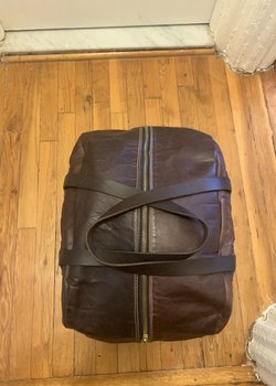 RRP$695 New OROTON Signature O Overnighter Travel Large Bag Handbag Brown 