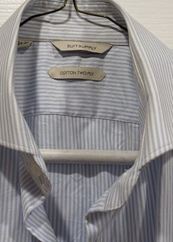 Suitsupply Blue Pencil Stripe Shirt Size 15