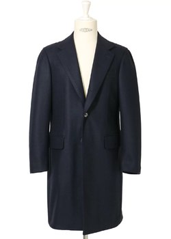 Ring Jacket Navy Overcoat Vintage VBC Double Melton Wool (Single Breasted Chesterfield Coat)