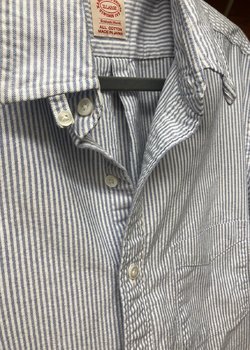 Kamakura Shirts Vintage Ivy Long Sleeve Button Down Shirt Blue Striped size XL