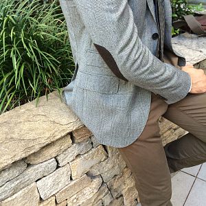 Prince of Wales check
elbow patch