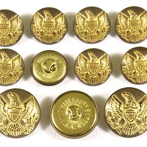 ***VINTAGE GOLD***
AMERICAN CIVIL WAR 
UNION ARMY EAGLE 
11-PIECE SINGLE  BREASTED
METAL BLAZER BUTTON SET