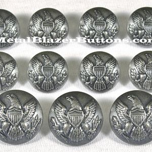 ***VINTAGE SILVER***
AMERICAN CIVIL WAR 
UNION ARMY EAGLE 
11-PIECE SINGLE  BREASTED
METAL BLAZER BUTTON SET