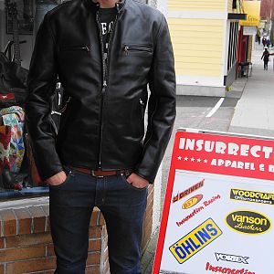 Aero Cafe' Racer in Front Quarter Horsehide!  Great looking leather jacket!