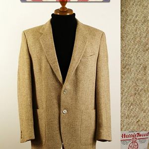 Cream Harris Tweed jacket.
