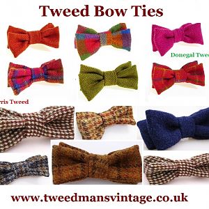 Tweed bow ties. Harris Tweed and Donegal tweed bow ties available to buy online at Tweedmans Vintage.