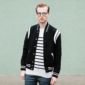 blogger with saint laurent teddy jacket