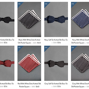Once-a-day_knitted_bow-ties_pocket-squares