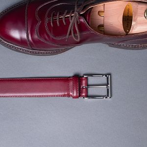 Burgundy belt and French Calf Crockett & Jones shoes