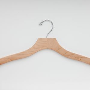 Another picture of our Luxury Shirt Hanger in the natural finish.