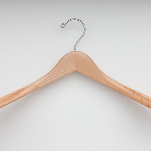 Luxury Jacket Hanger in the natural finish.