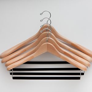 The four sizes of our Luxury Suit Hangers: small 15.5", medium 17.0", large 18.5", and extra-large 20.0"!