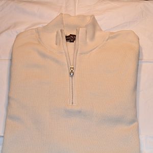 #2 - Canali Sweater Size 54 Off-White Half-Zip
100% Cotton
$95