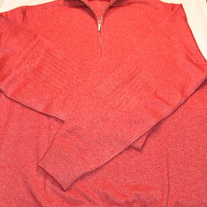 #4 - Lora Piana Sweater Size 54 Magenta Half-Zip
50% Cashmere
50% Silk
Elbow Pads
Amazing, Amazing Sweater
$275