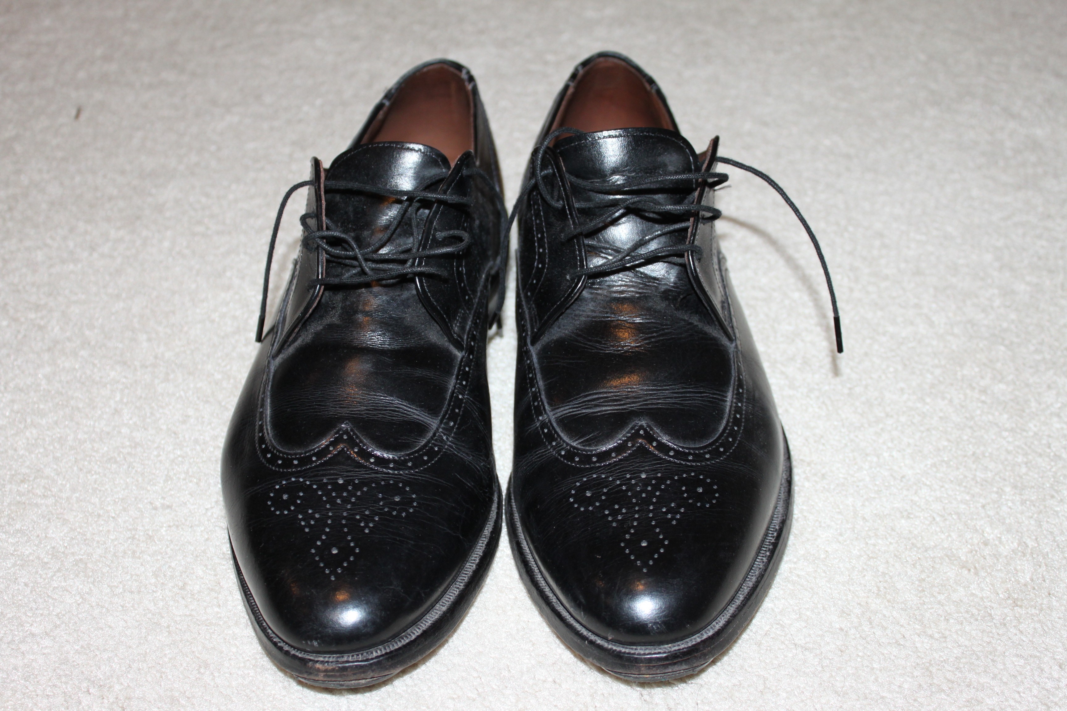 Allen Edmonds 10 EEE 3E Kingswood Black Wingtip Shoes | Styleforum
