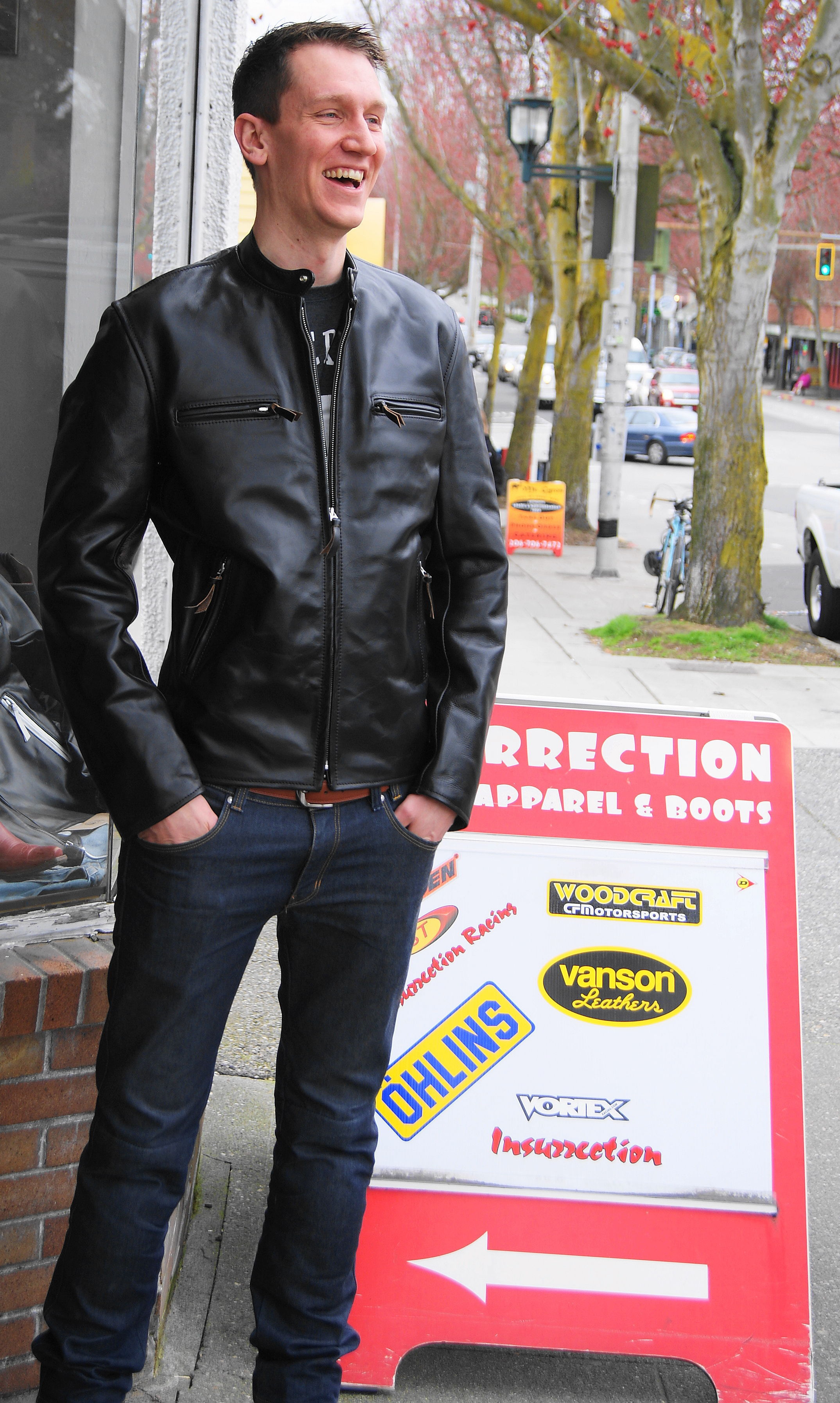 Aero Cafe' Racer in Front Quarter Horsehide!  Great looking leather jacket!