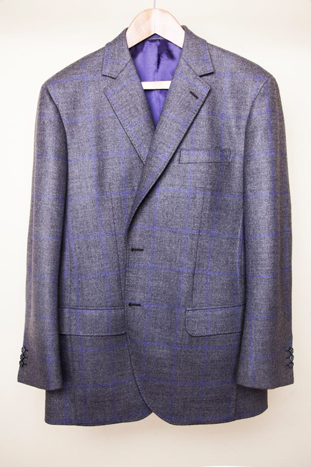 Grey/Lavender Wool/Cashmere Windowpane Jacket | Styleforum