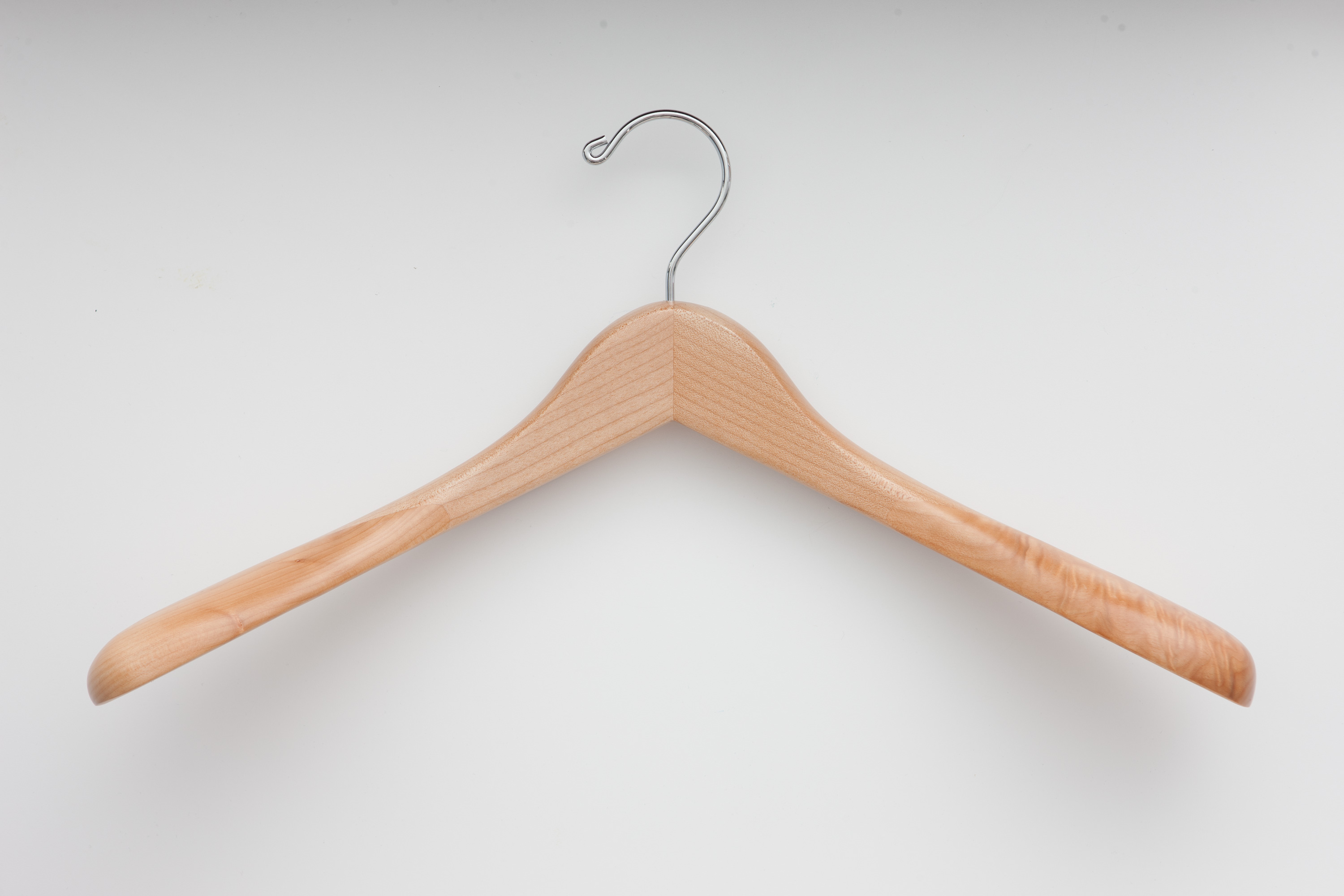 Luxury Jacket Hanger in the natural finish.