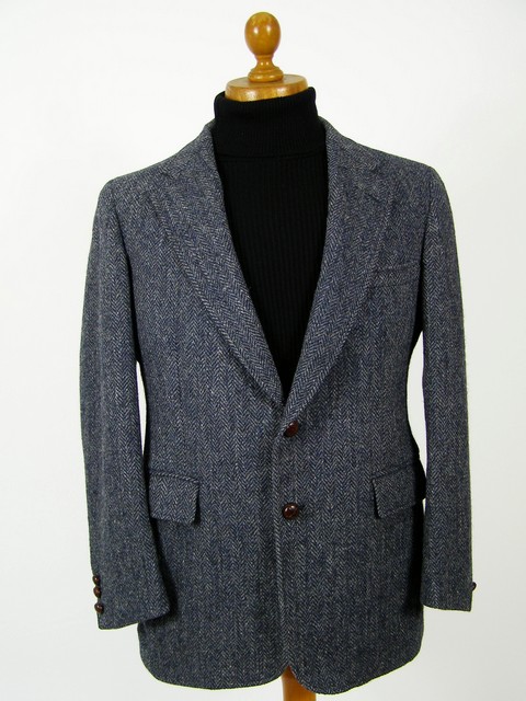 Mens blue Harris Tweed jacket. | Styleforum