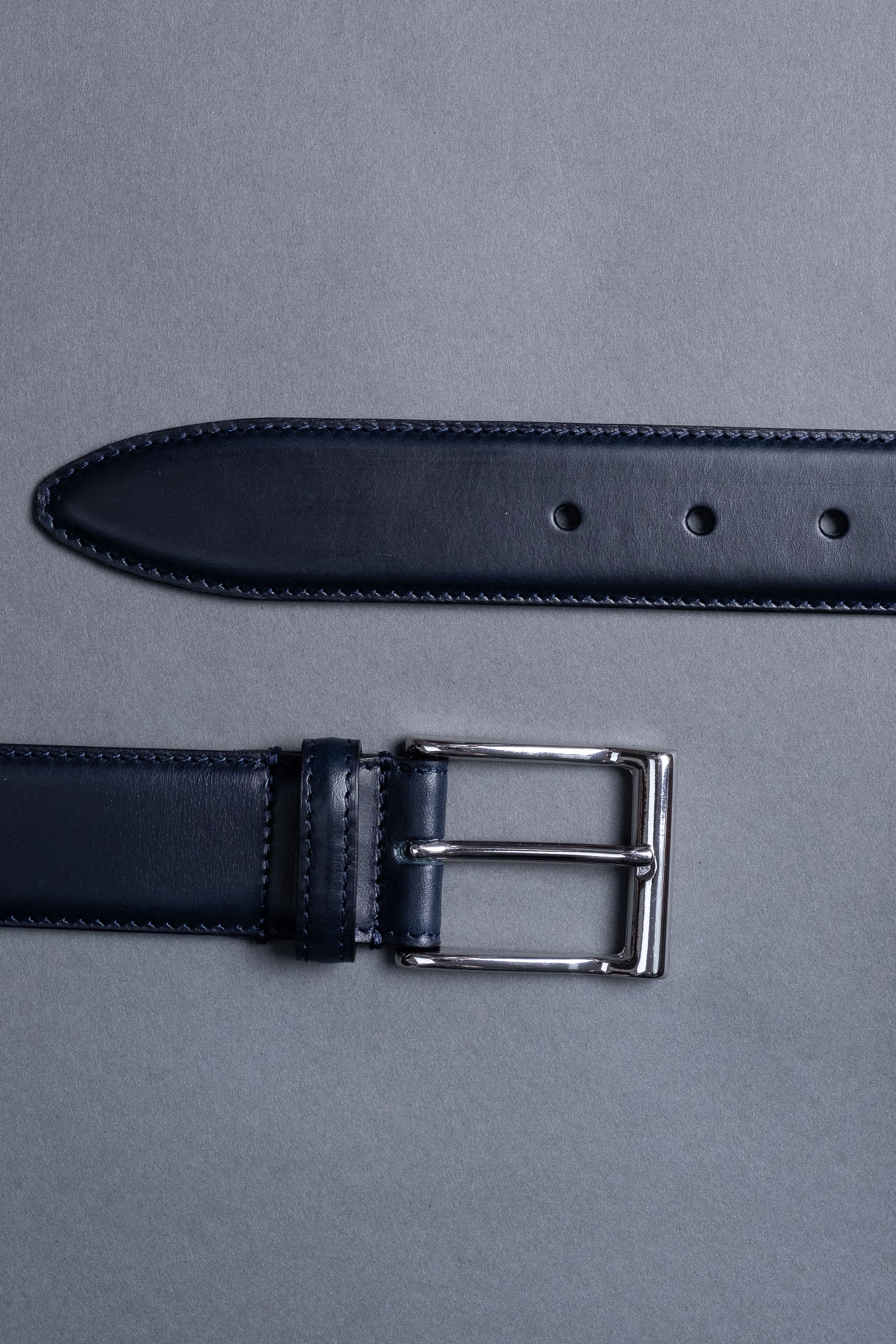 Navy Leather Belt