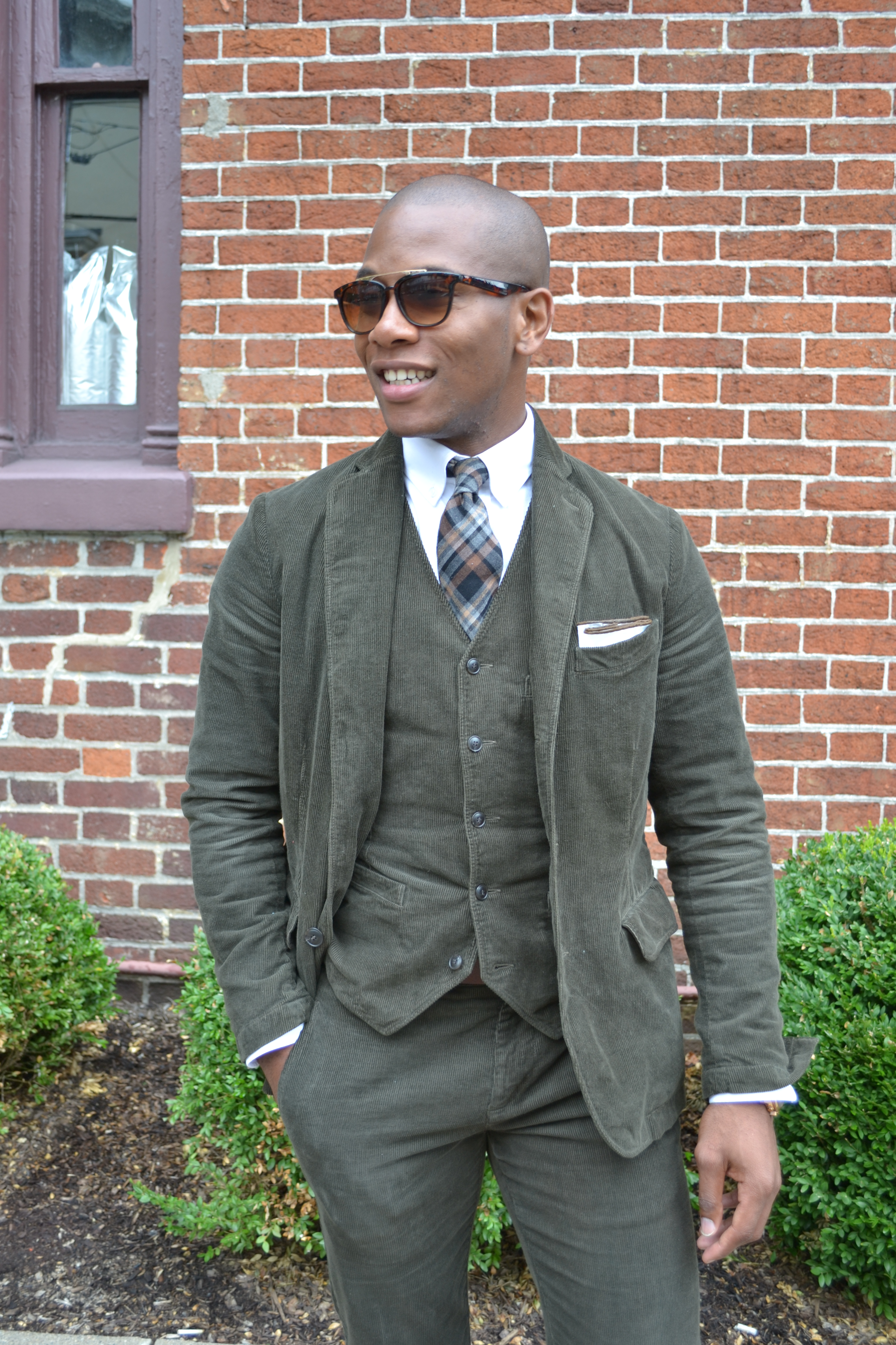 Sabir in 3 Piece Corduroy Suit by www.OnassisClothing.com
