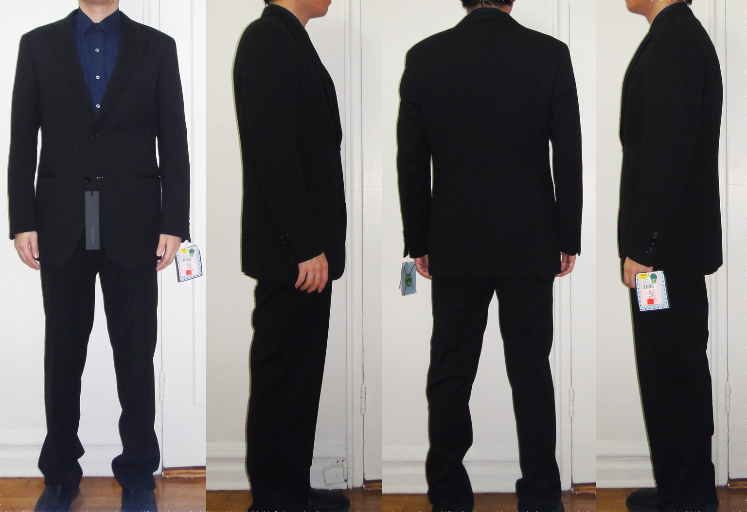 Vestimenta black stripe suit