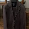 Spier and Mackay dark brown summer suit; 38 Short US; Hardy Minnis linen